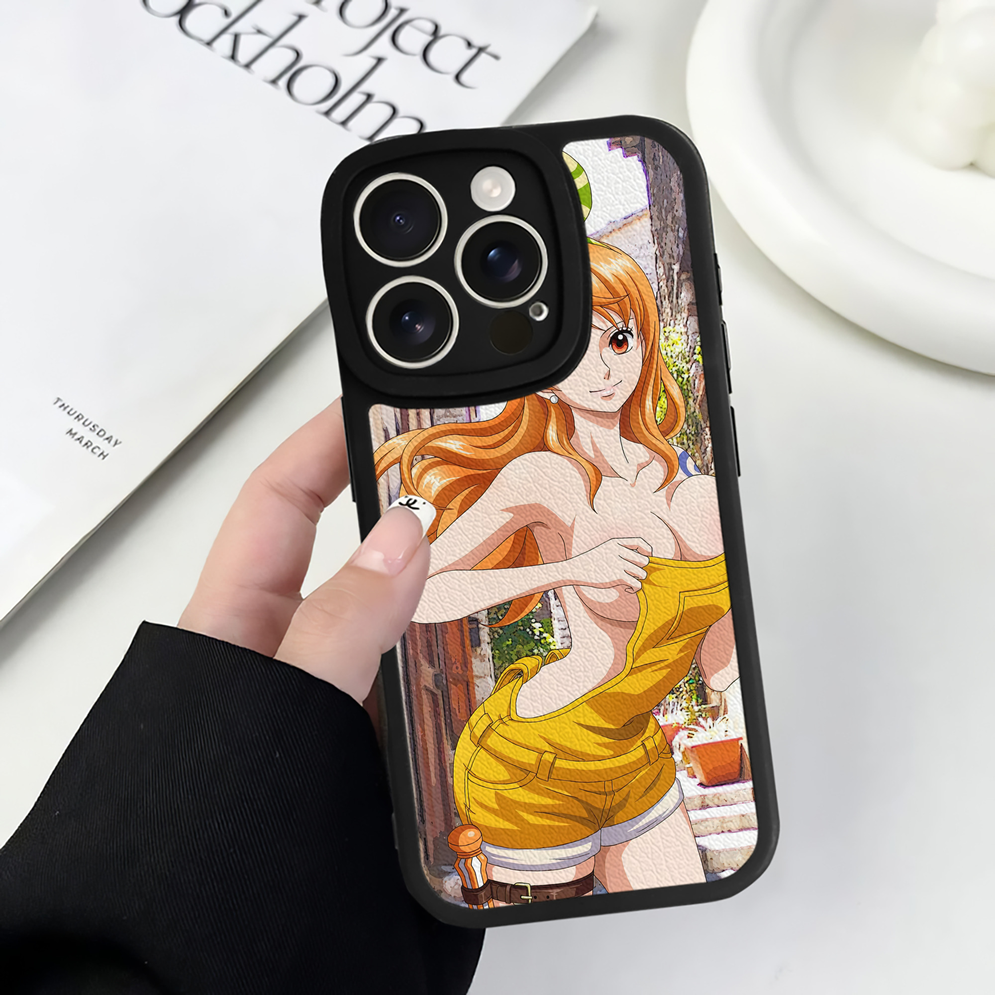 （画像用） ワンピース ONE PIECE 【iPhone 16シリーズ対応】シリコンスマホケース（レザー調） 材質：シリコン
